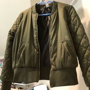 H&M olive green bomber jacket